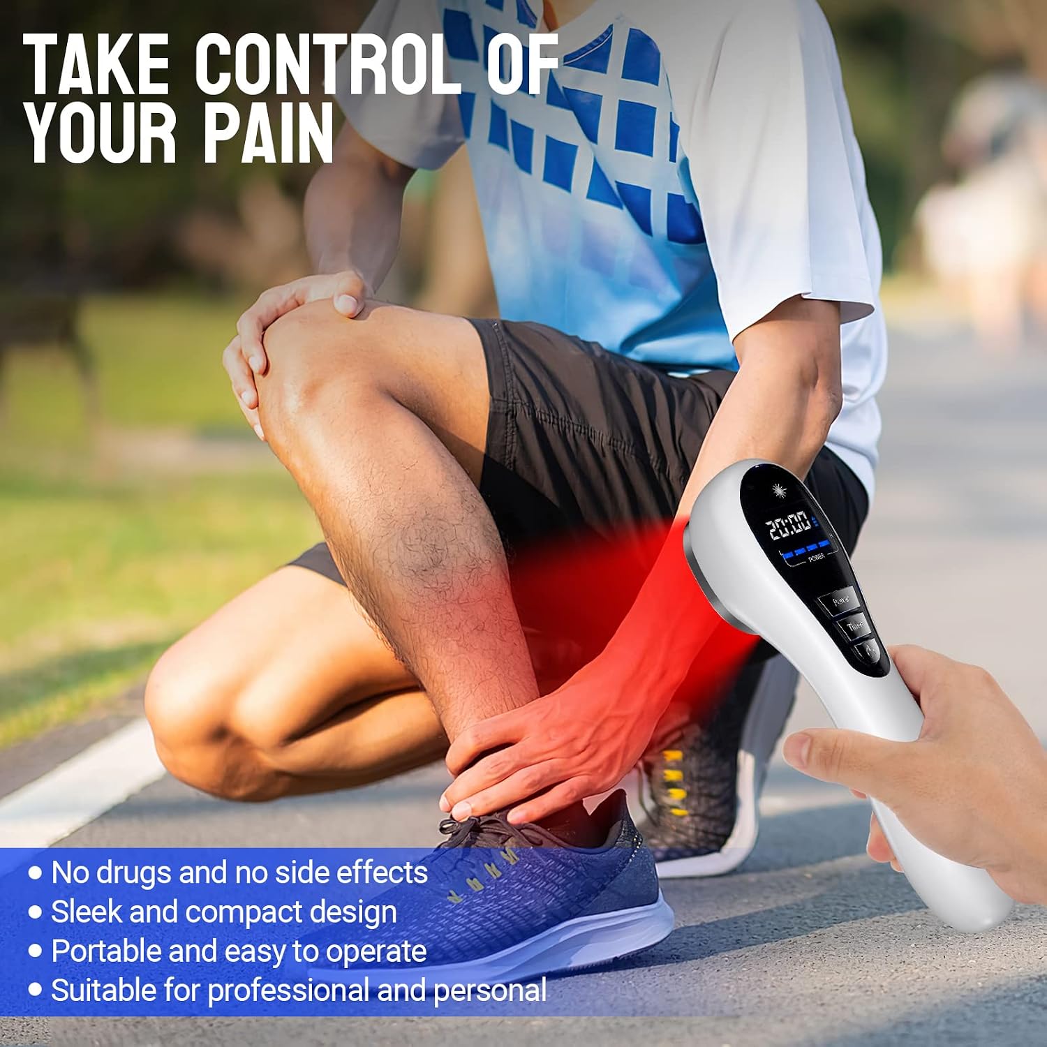 Red Light Therapy, Holsn Infrared Red Light Therapy Device for Body Targets Joint and Muscles Directly for Pain Relief, 650 nm & 808nm Red Light Therapy Wand