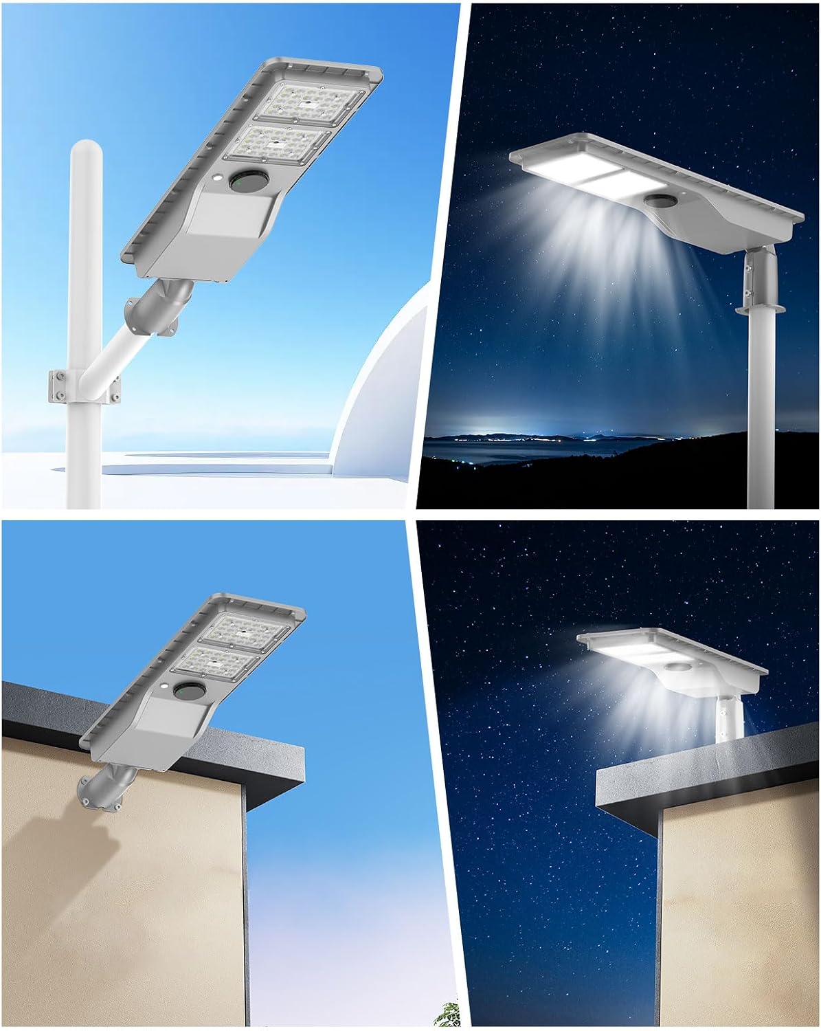 10000W Solar Street Lights Outdoor Waterproof - 3000 Sq.Ft Super Bright Motion Sensor Flood Light Dusk to Dawn & 40,000mAh LiFePO4 Battery, LED Security Lights for Parking Lot/Yard/Garage/Barn