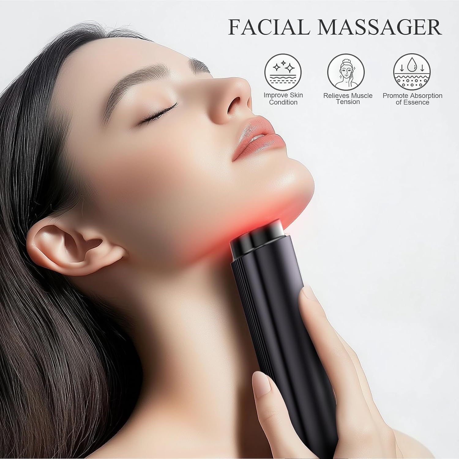 BNU Face Massager Tool, Light Facial Sculpting Tool for Lifting, Firming, Depuffing, and Promoting Absorption, 4 Level Microcurrent Facial Massager, Red Light Therapy for Face, Neck, and Eye