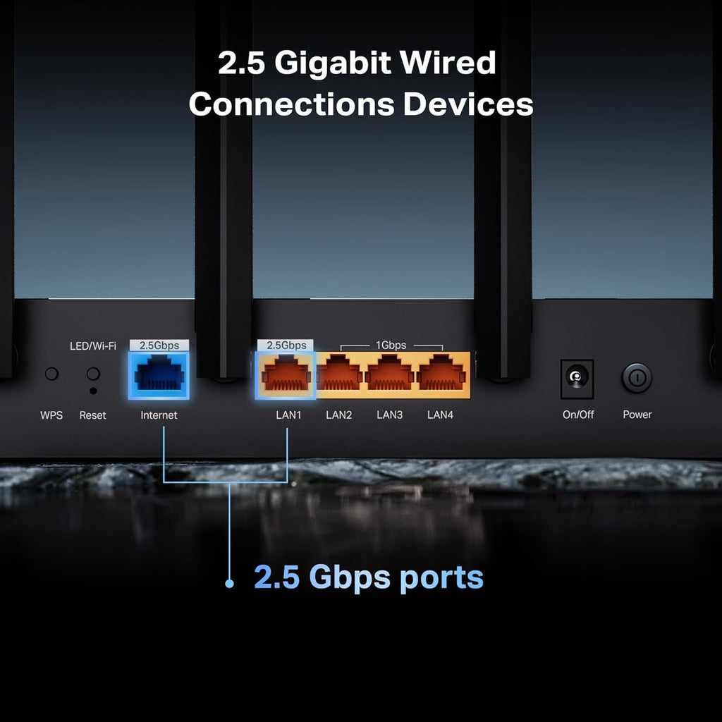 TP-Link BE6500 Dual-Band WiFi 7 Router (BE400) – Dual 2.5Gbps Ports, USB 3.0, Covers up to 2,400 sq. ft., 90 Devices, Quad-Core CPU, HomeShield, Private IoT, Free Expert Support