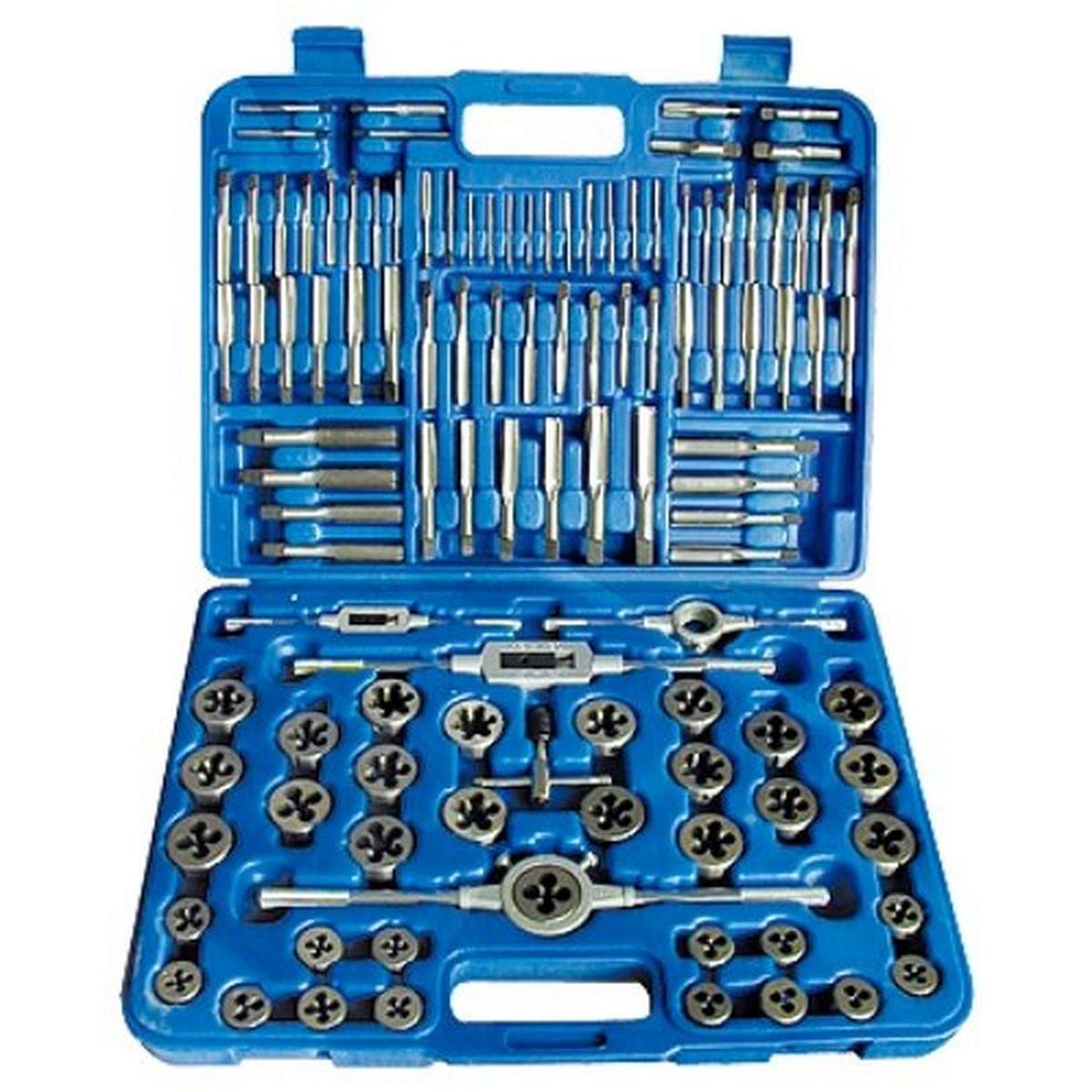 HHIP 1011-0111 110 Piece #4-3/4' and M6-18 Carbon Steel Tap and Die Set