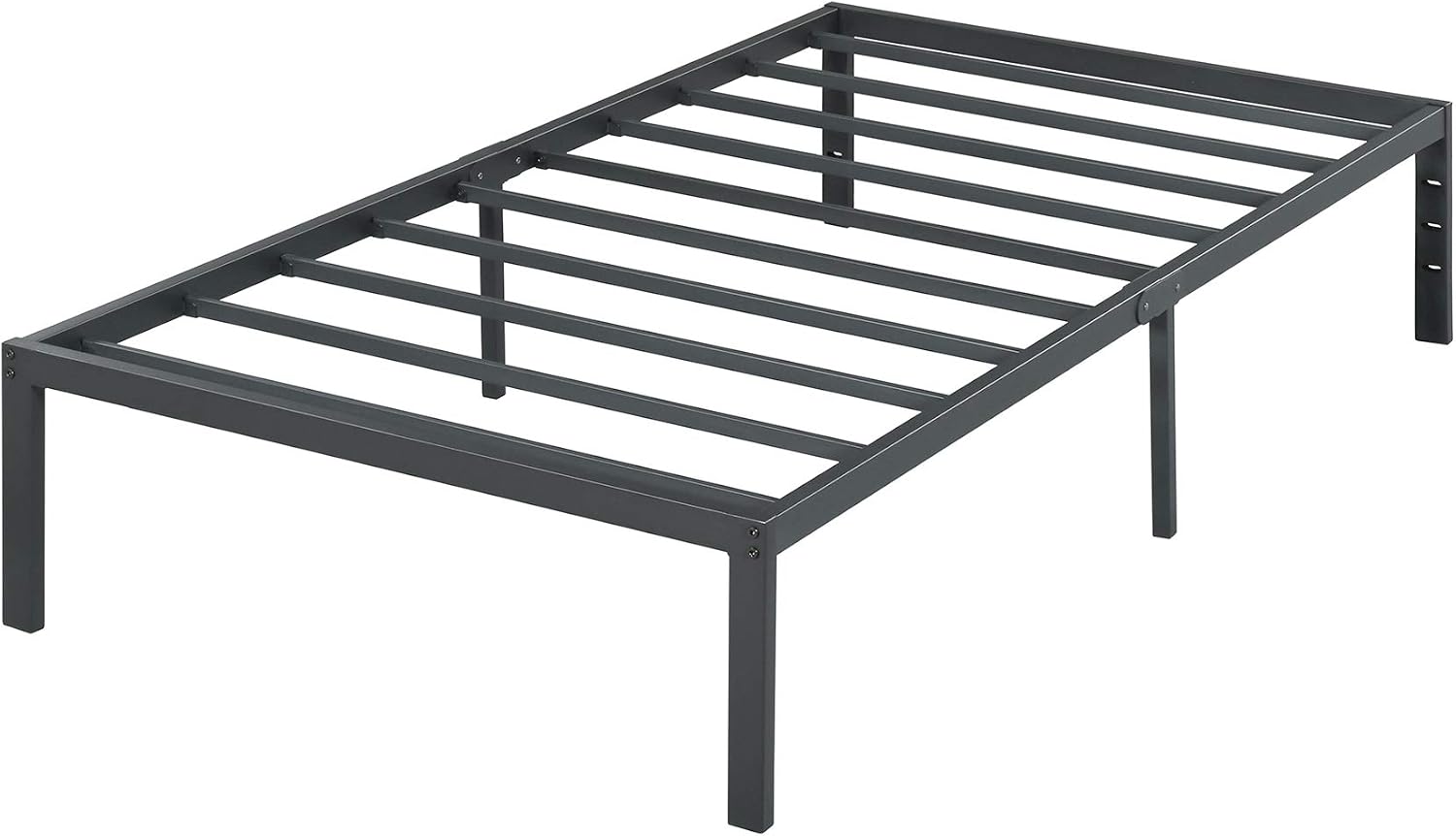 PrimaSleep 14 Inch Heavy Duty Steel Slat Anti-Slip Support, Easy Assembly Platform Bed frame, Noise Free Steel Mattress Foundation, Maximum Storage, No Box Spring Needed, Black, Twin Size