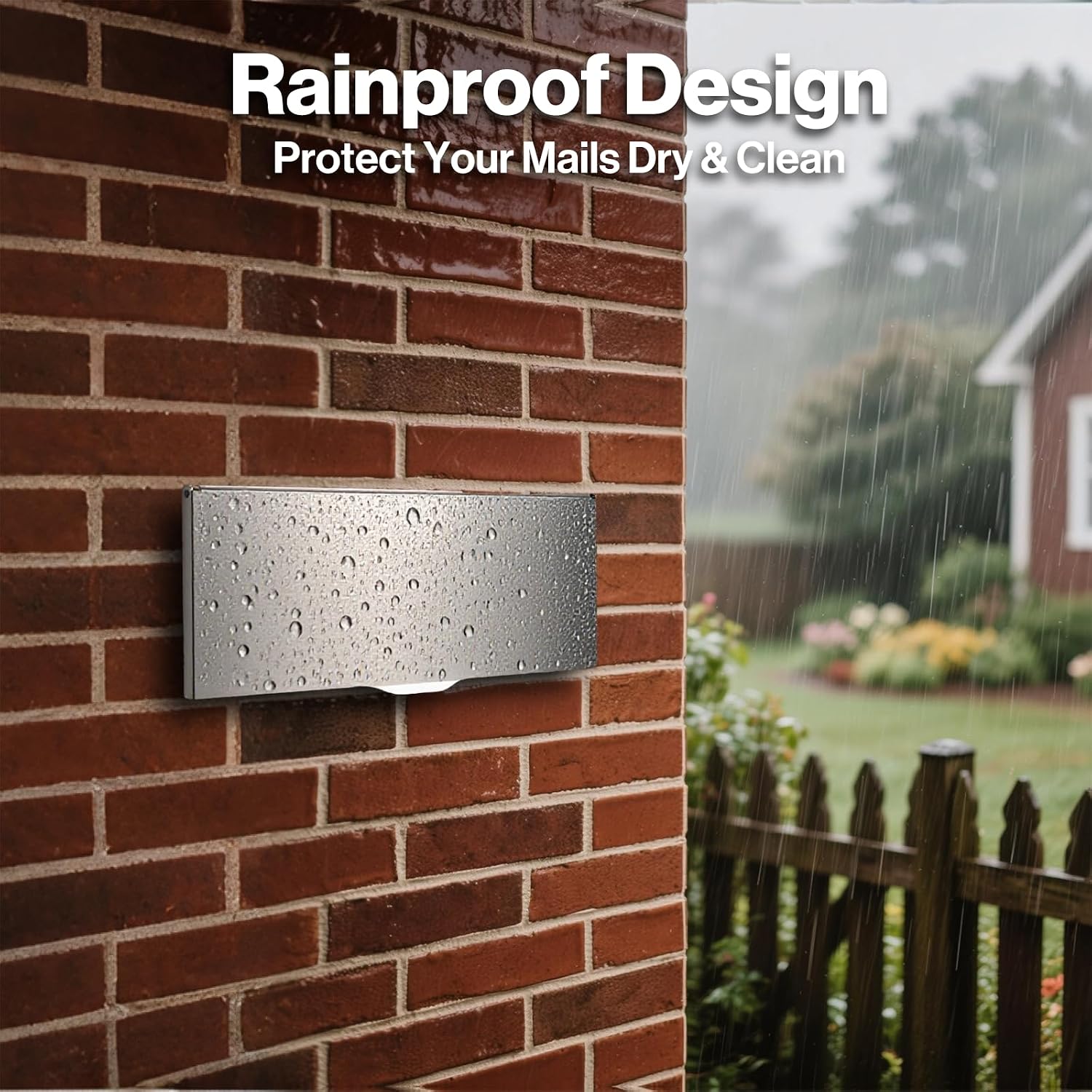 Pochar Through-The-Wall Drop Box with Rainproof Cover | Heavy Duty Through Wall Mailbox with 10-Inch Adjustable Chute | Rainproof Locking Drop Safe for Mail, Rent, Checks, Cash, and Keys(White)