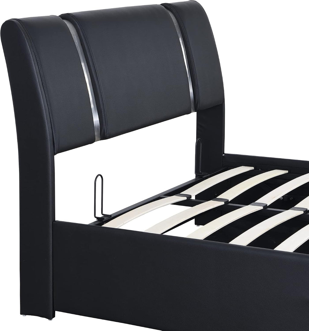 Queen Size Lift Up Storage Bed with Storage Ottoman, Queen Bed Frame with Tufted Headboard/Hydraulic Storage, 2-Pieces Queen Bedroom Sets, Easy Assembly, Pink(Black,Full)