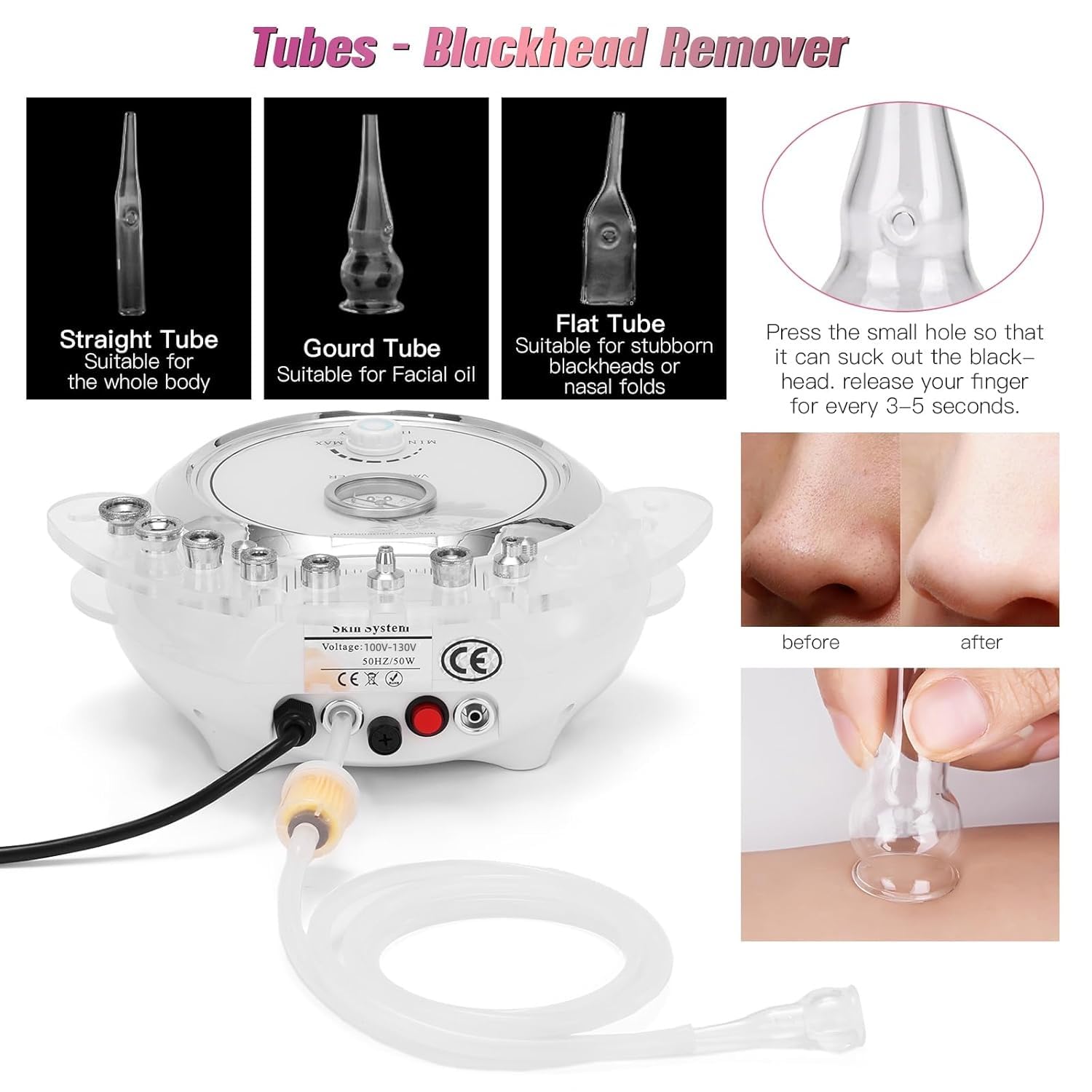 3 in 1 Diamond Machine, TopDirect Facial Skin Care Salon Equipment Beauty Device with Spray Gun (Strong Suction Power: 65-68cmhg)