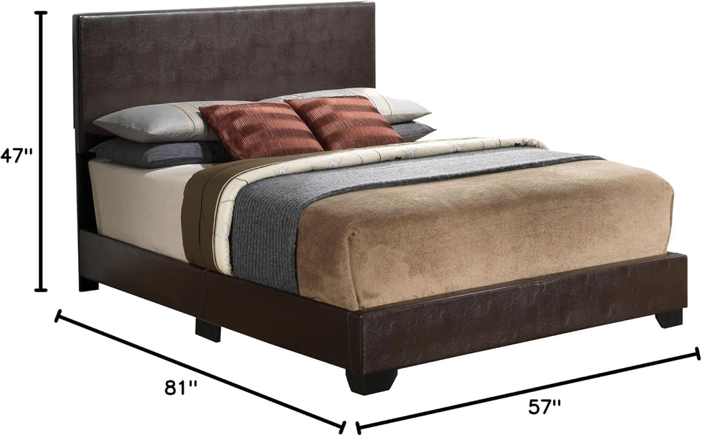 Glory Furniture Aaron Faux Leather Upholstered Full Bed in White