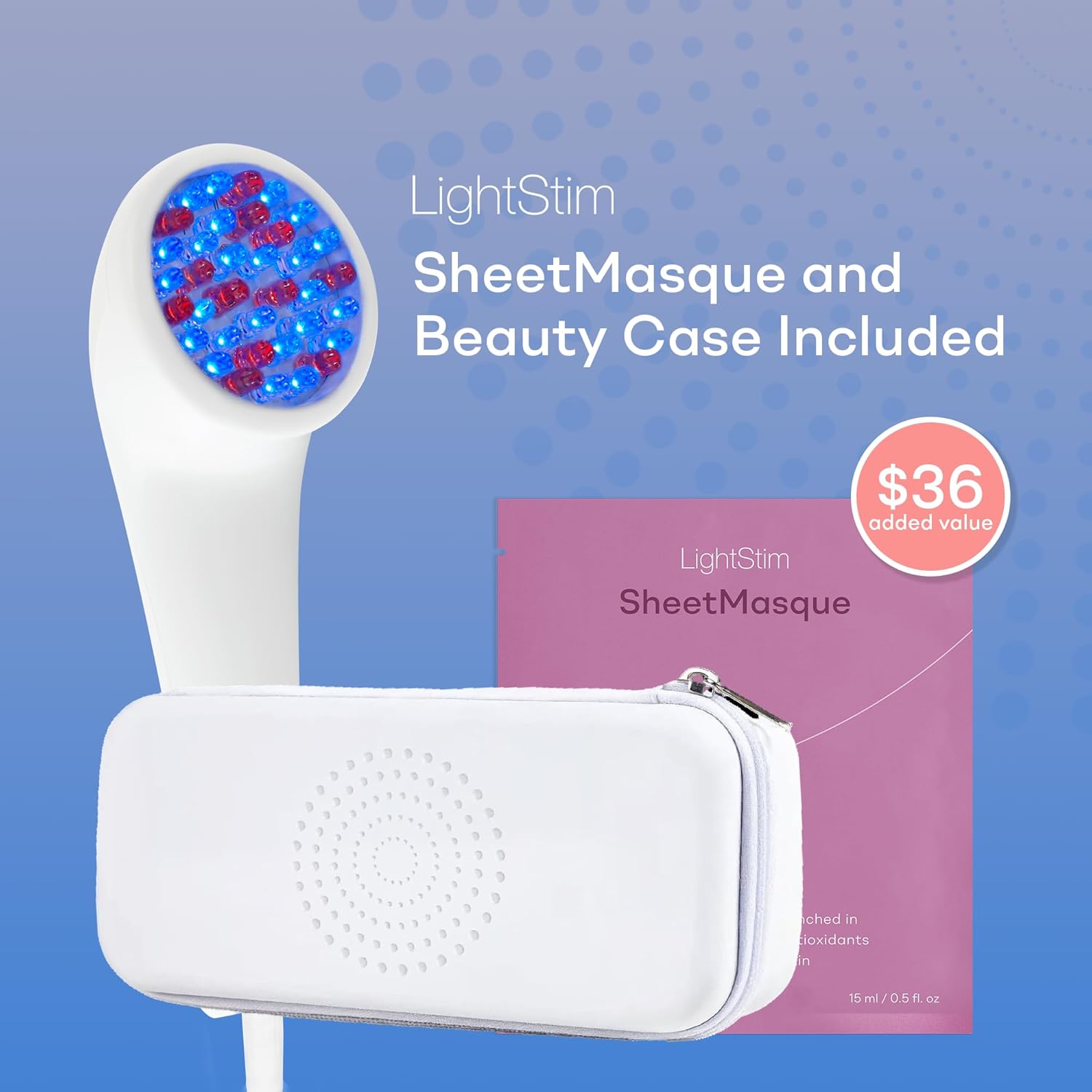 LightStim for Acne LED Red Light Therapy, FDA cleared for mild to moderate acne, reduce acne, calm existing breakouts & restore your skin's healthy appearance 36 Blue & Red LEDs, 415 & 630 wavelengths