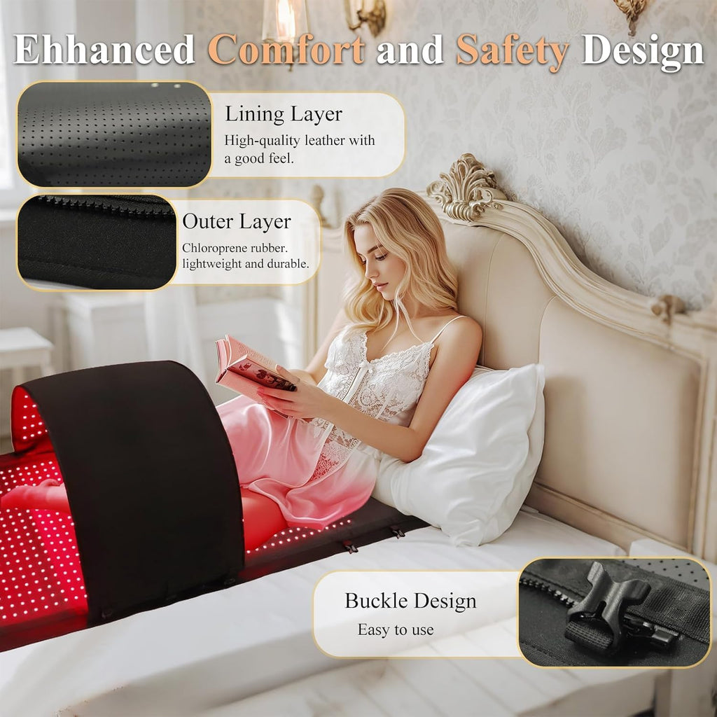 2026 Upgraded Red Light Therapy for Body,4 Modes Full Body Pain Relief,Large Size Dual-Wave LEDs(660nm&850nm),5-Level Intensity,10–90 Min Timer,Infrared Light Therapy Device for Home Use,Black