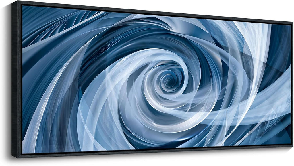 YDYSUNE Abstract art painting blue pictures wall decor white Vortex background modern artwork decoration living room bedroom kitchen 70x31inches