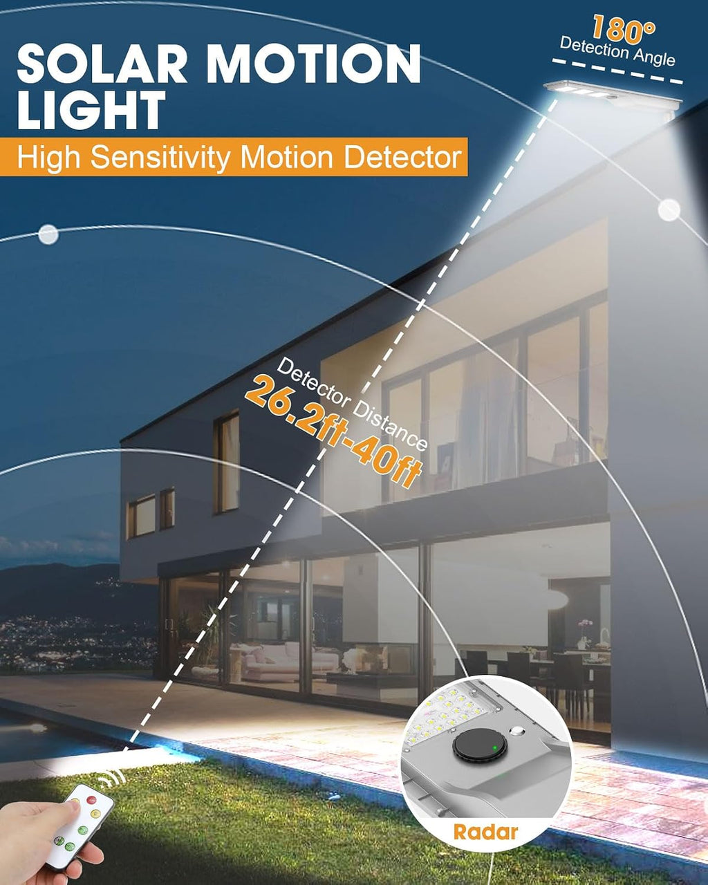 12000W Solar Street Light Outdoor, 3200 Sq.Ft Super Bright LED Flood Light with Motion Sensor, IP67 Waterproof Dusk to Dawn Security Light for Parking Lot Yard Farm Barn Commercial Area Garage