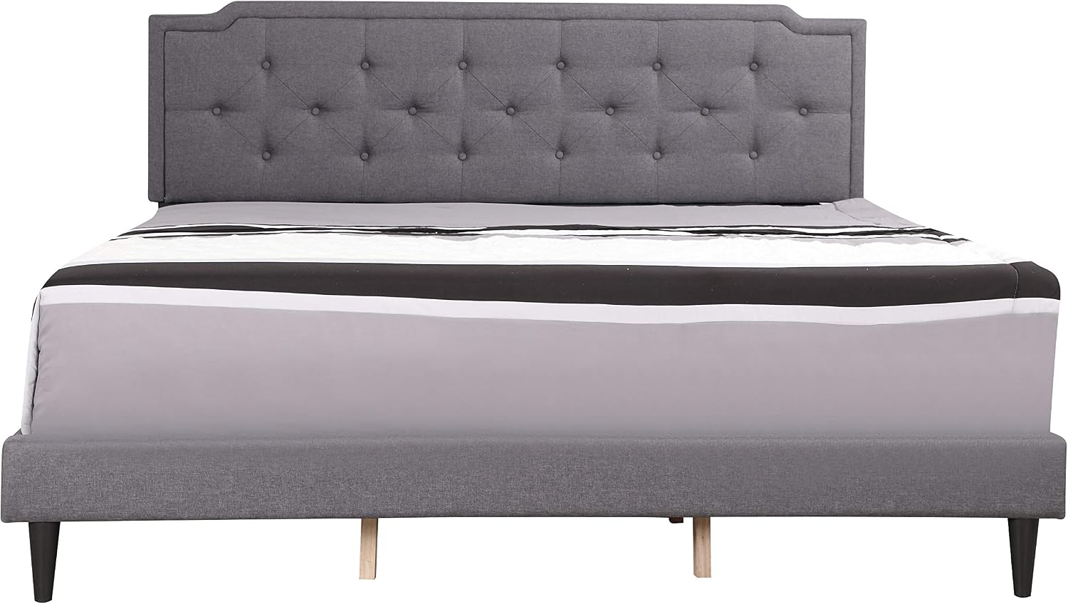 Glory Furniture Deb Fabric Upholstered King Bed in Gray