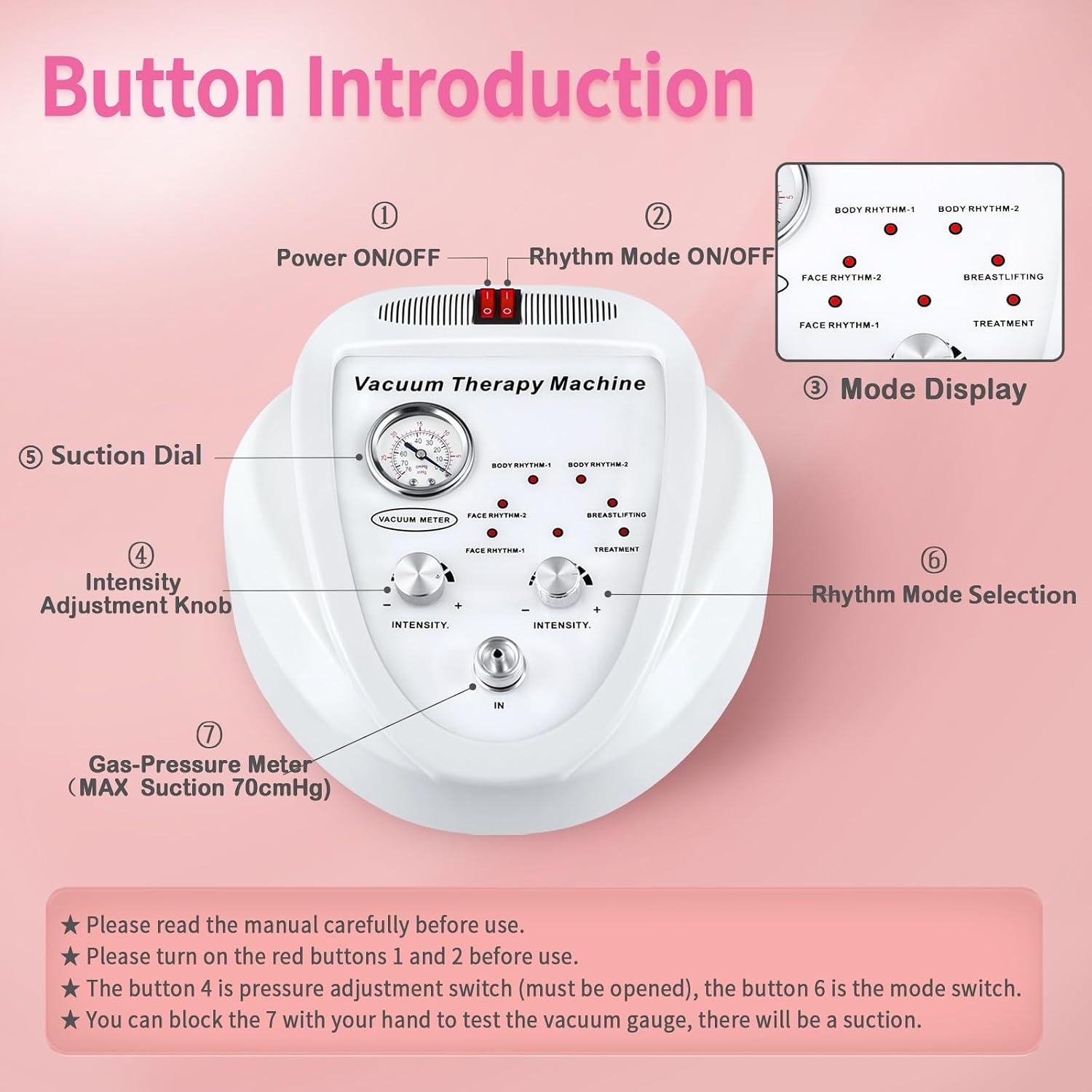 Beauty Star Vacuum Therapy Cupping Machine, Multifunctional Body, Back, Face Massage Care Machine Adjustable Suction (0-70 cmHg) with 30 Cups and 3 Gua Sha Pumps (Max Cups 1200ML)