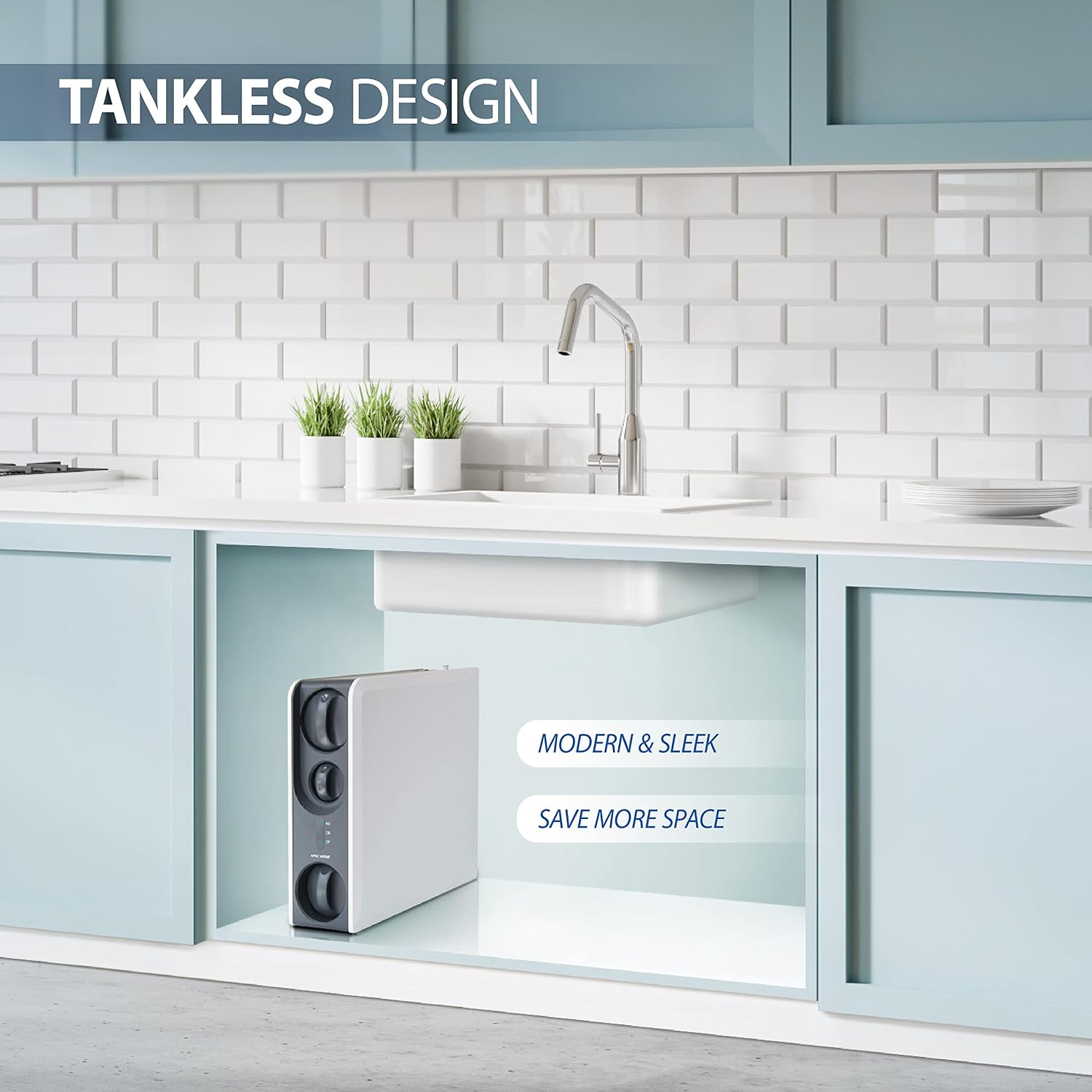 APEC WATER Tankless RO 3-Stage Water Filter System ROTL-600 - Premium Reverse Osmosis Water Filtration, Smart Replacement Reminder, Easy DIY Install/Maintenance