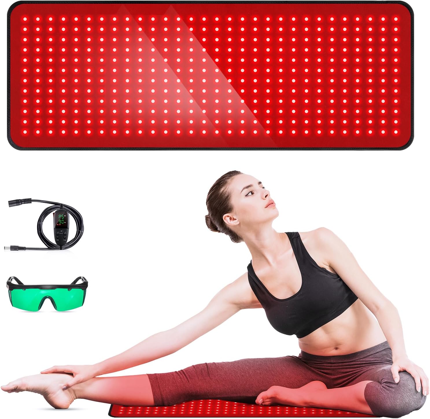 Red Light Therapy for Body, 660nm 850nm Infrared Light Therapy Pad, Wearable Wrap with Timer Remote Control for Back Shoulder Waist Knee, Infrared Light Device Home Use, 31.5' x 11.8' Large Area
