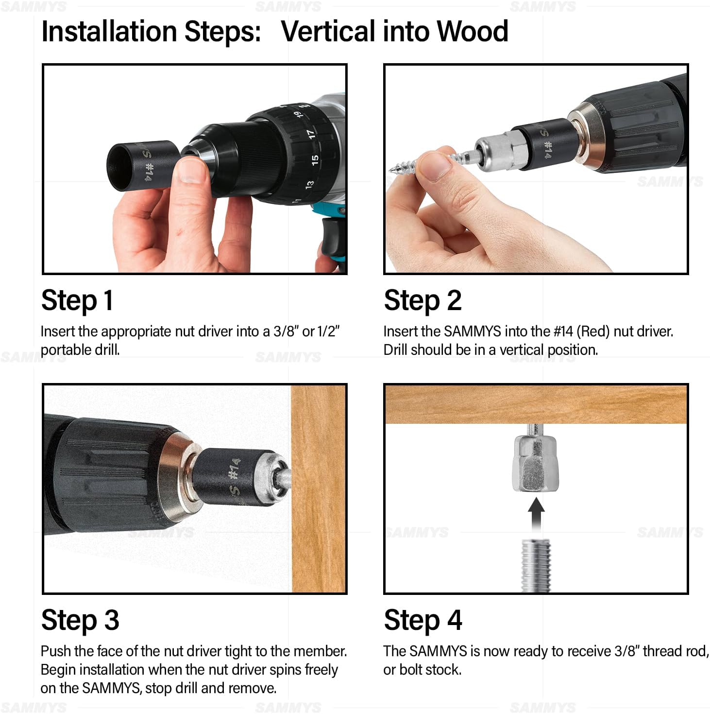 Everflow Sammys 8139957-50 SH-GST 20 3/8 Inch Screw Swivel Threaded Rod Anchor Designed for Wood, Installs 17 Deg Angle Off Vertical, Steel with Electo-Zinc, Easy Install (Pack of 50)