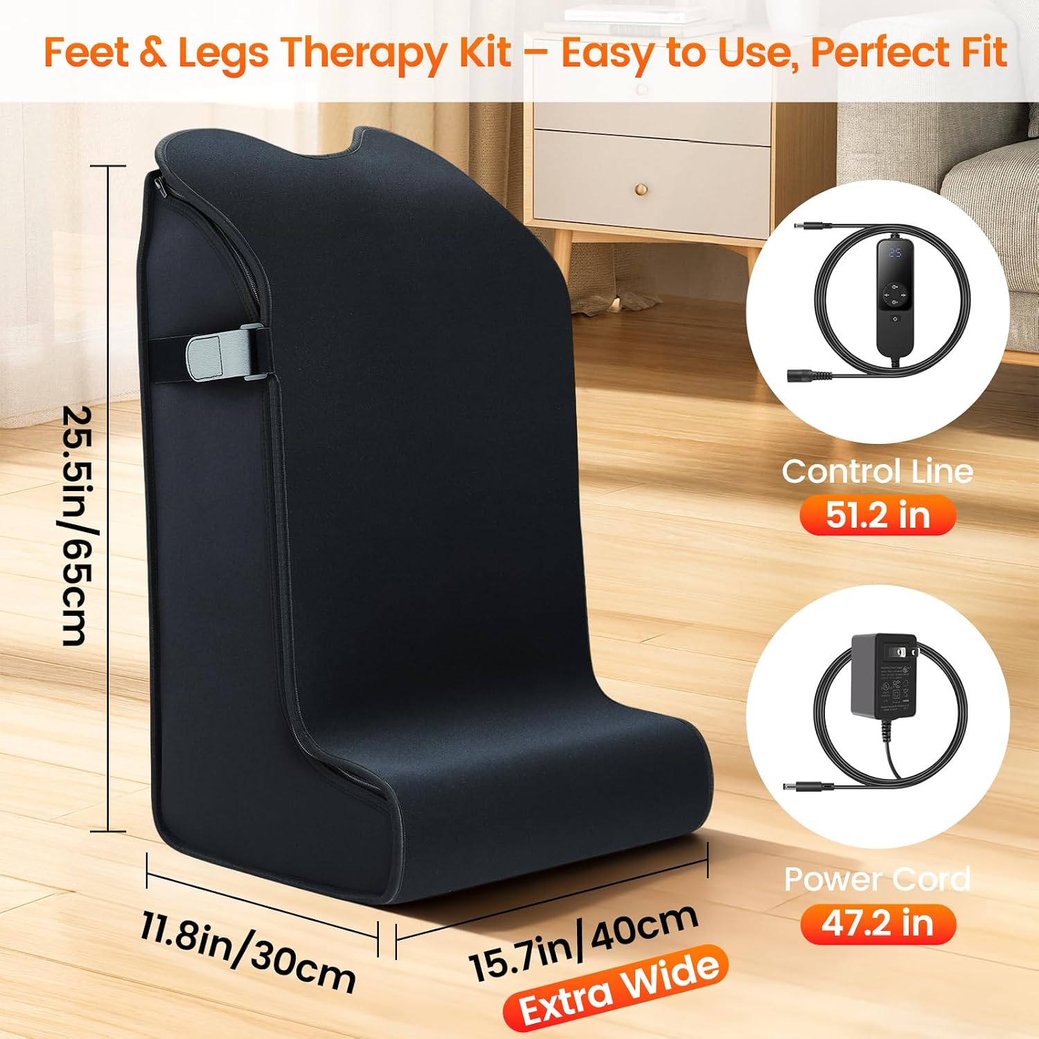 Red Light Therapy for Feet & Legs – 2026 Upgraded Device with 480 LEDs, 3-in-1 Chips, Extra-Large Infrared Wrap, 5 Modes, Adjustable Timer, Infrared Light Therapy Pad for Body, 11.8' × 15.7' × 25.5'