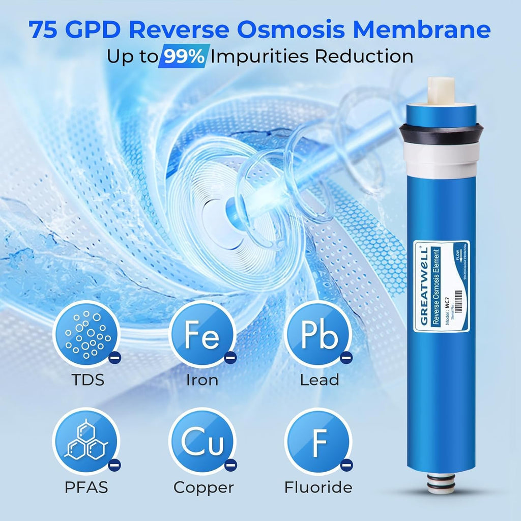 iSpring F31KU75 NSF Certified 3-Year Reverse Osmosis Water Filter Replacement Cartridge Set for 7-Stage 75 GPD RO Water Filtration Systems w/Alkaline Mineral & UV Filters Fits RCC7AK-UV, 31 Piece