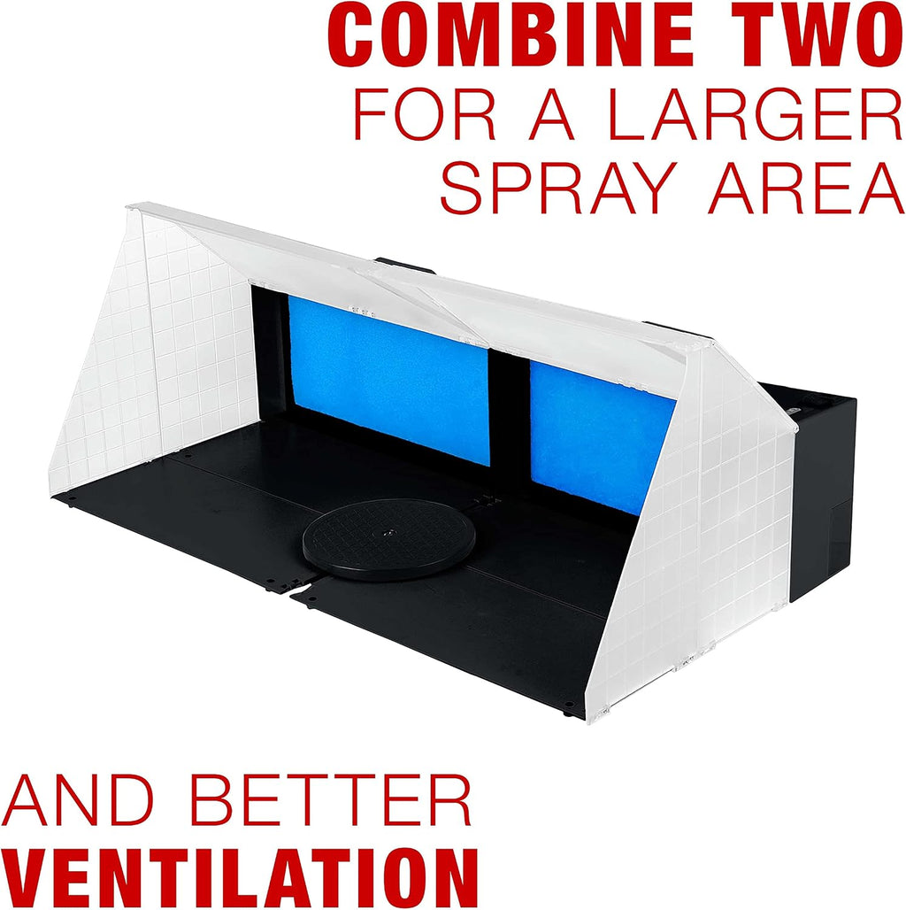 Master Airbrush Portable Airbrush Spray Booth Station with LED Lights, 25W Fan, Turntable & 6' Exhaust Hose, 16.5'x19'x13.5' Hobby Airbrush Booth for Painting, Models, Arts, Crafts, Cakes