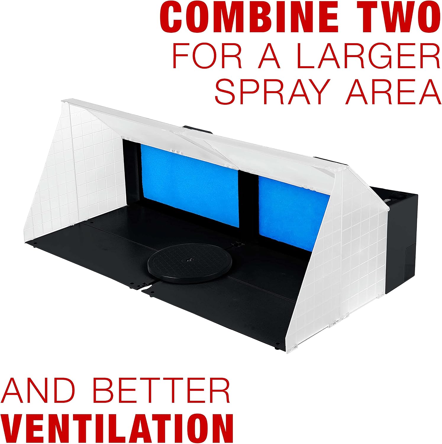 Master Airbrush Portable Airbrush Spray Booth Station with LED Lights, 25W Fan, Turntable & 6' Exhaust Hose, 16.5'x19'x13.5' Hobby Airbrush Booth for Painting, Models, Arts, Crafts, Cakes
