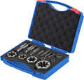 NPT Pipe Tap and Die Set 1/16', 1/8', 1/4', 3/8', 1/2', 3/4' and 1', Rethreading High Speed Steel Taper Taps and GCr15 Carbon Steel Hex Dies (NPT-14 Pcs)