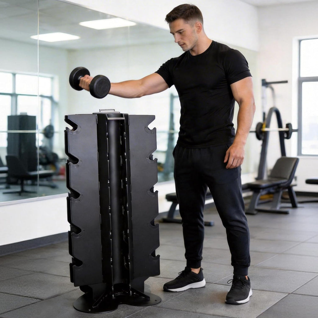 Fitvids A-Frame Dumbbell Weight Rack, Vertical Storage Rack for Dumbbells, Weight Stand Only for Home Gym Space Saver, 4-Tier or 5-Tier Option