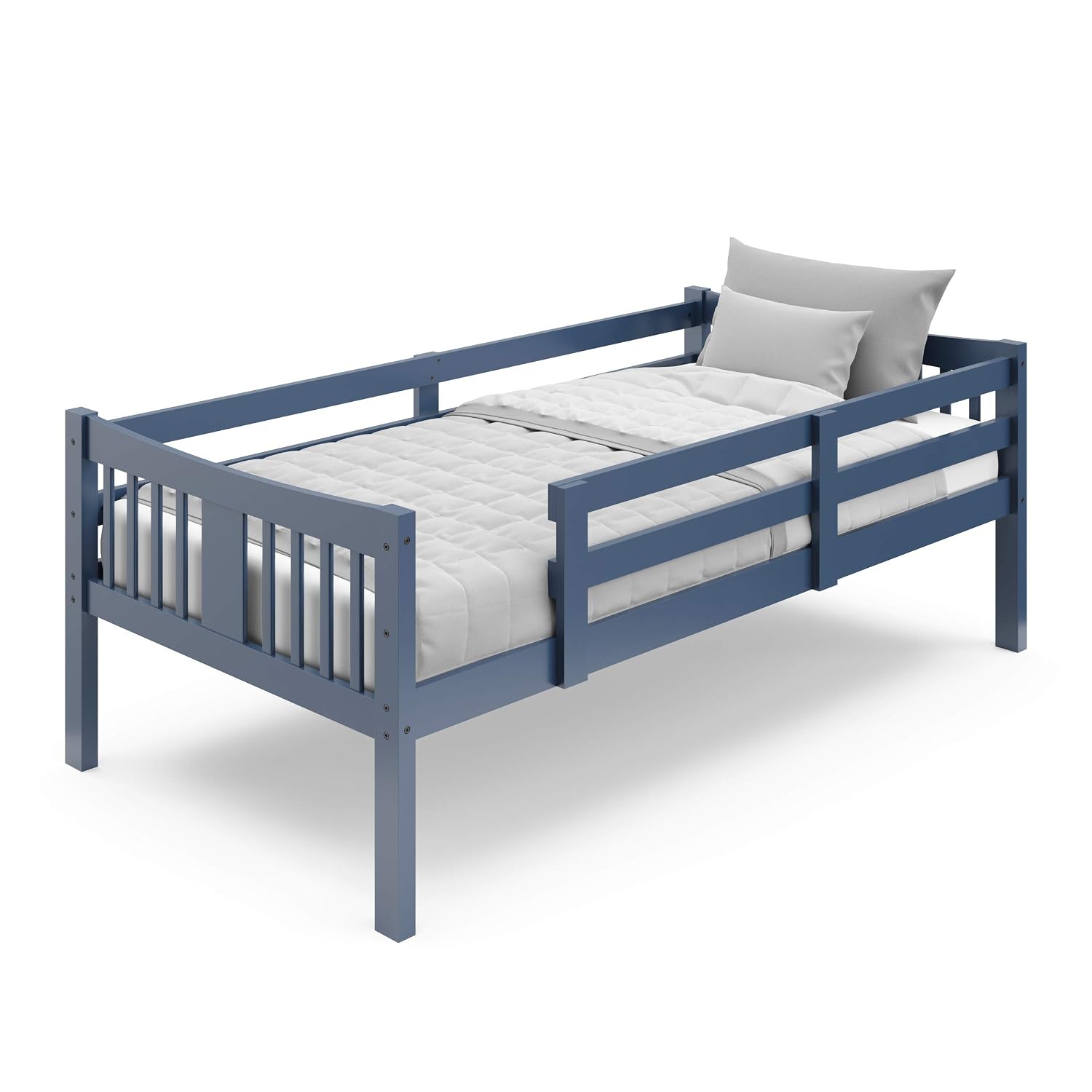 Storkcraft Caribou Bunk Bed Twin Over Twin Bunk Bed (Navy) - GREENGUARD Gold Certified, Twin Bunk Beds for Kids, Converts to 2 Individual Twin Beds, Bunk Beds for Kids