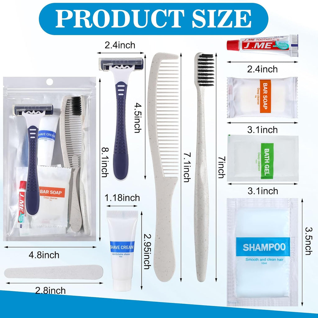 Suclain 96 Pack Hygiene Kits Bulk for Homeless Travel Size Toiletries and Dental Hygiene Kit Homeless Care Package Supplies Charity Donation Ready for Shelter Church Emergency Prep