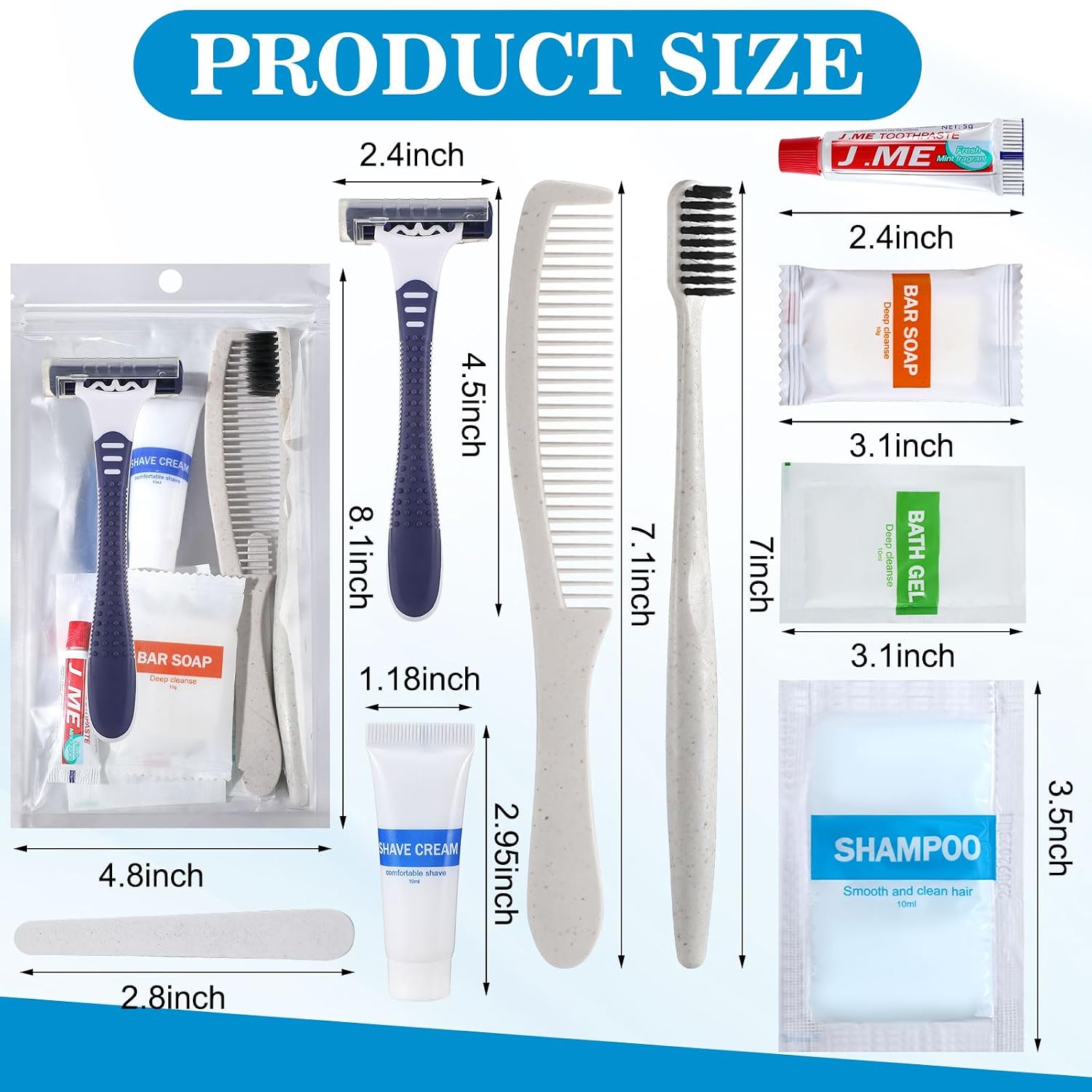 Suclain 96 Pack Hygiene Kits Bulk for Homeless Travel Size Toiletries and Dental Hygiene Kit Homeless Care Package Supplies Charity Donation Ready for Shelter Church Emergency Prep