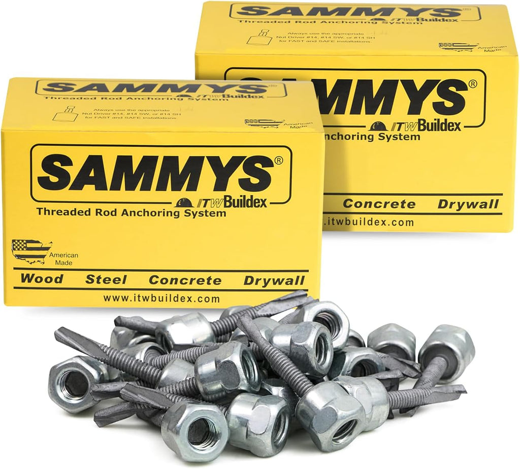 Everflow Sammys 8039957-50 DSTR 516 3/8 Inch Screw Vertical Threaded Rod Anchor Designed for Steel Structure, Steel, Electro-Zinc, Corrosion Resistance, 5/16-18 x 1-1/4 Inch Screw Length (Pack of 50)