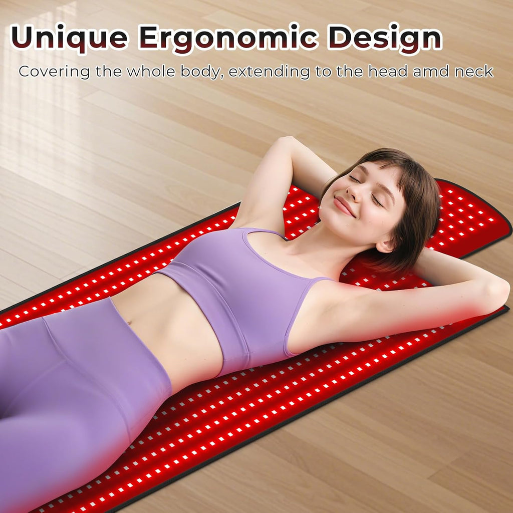 LITDUCK Body Red Light Therapy Mat, Eligible Red Light Therapy Blanket, 2in1 LEDs(660nm& 850nm), Premium Leather, Adjustable Timer & Intensity