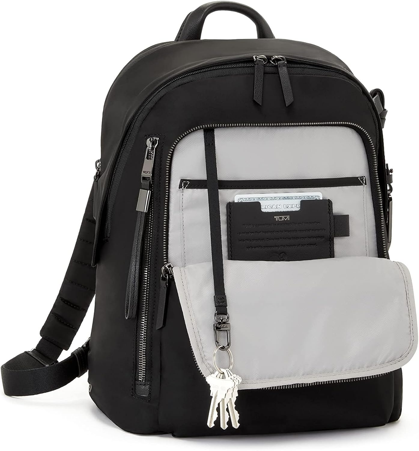TUMI - Voyageur Halsey Backpack - Travel Backpack - For Business, Fashion, Commute - Holds Up to 14' Screens - Black & Gunmetal