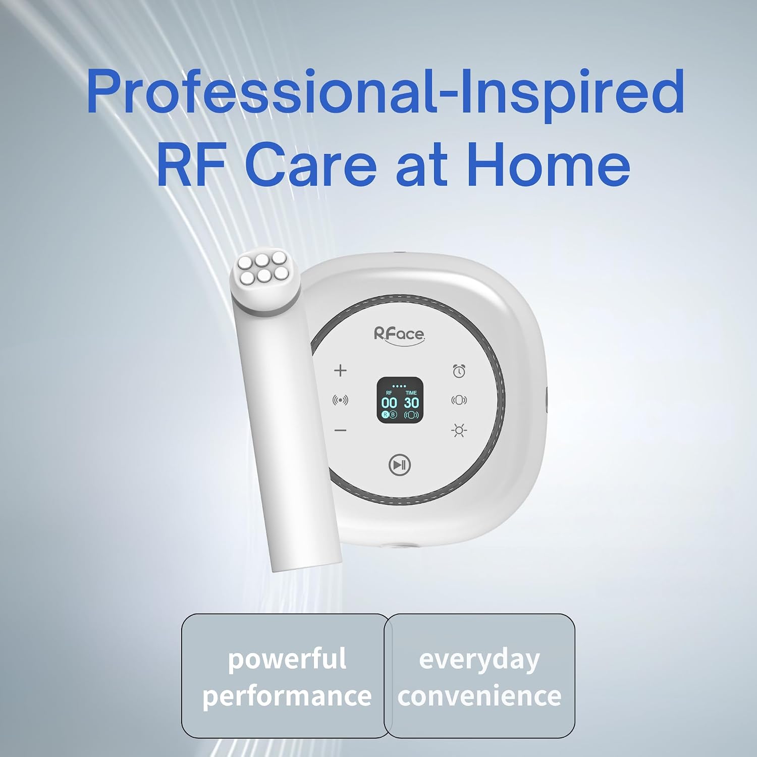 Face & Neck Beauty Device with Dual Light Modes, Vibration Massage & 10 Intensity Levels, Rechargeable Cordless Skincare Tool (RFace Series) | Made in Korea