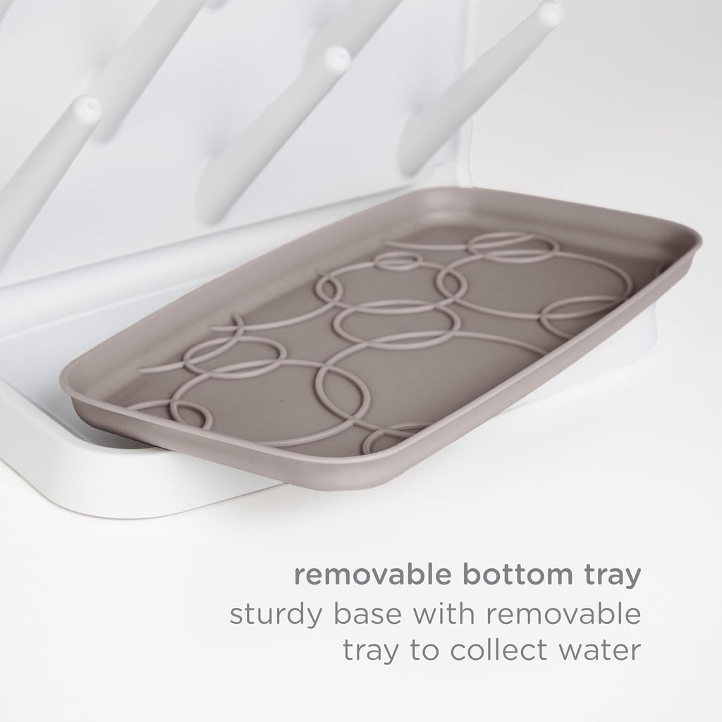 Ubbi Vertical Baby Bottle Drying Rack, Space Saving Countertop Drying Rack Baby Accessory, Taupe (Pack of 6)