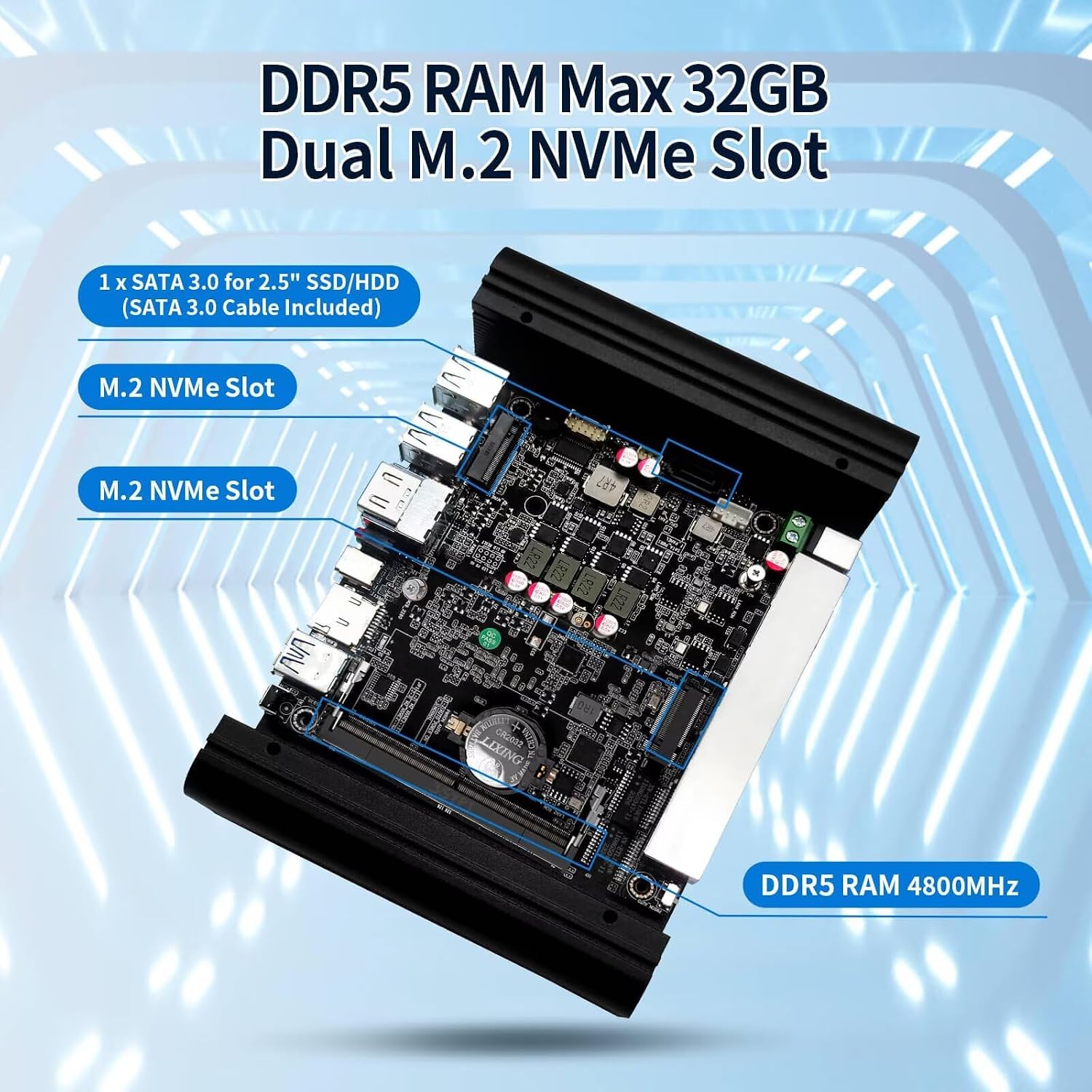 Firewall Mini PC N150 (N100 Upgrade), DDR5 8GB RAM 128GB NVMe SSD, 6 x 2.5GbE i226V LAN Fanless Computer Hardware, Micro Router Appliance, AES-NI, OPNsense, TypeC Port, TF Card Slot