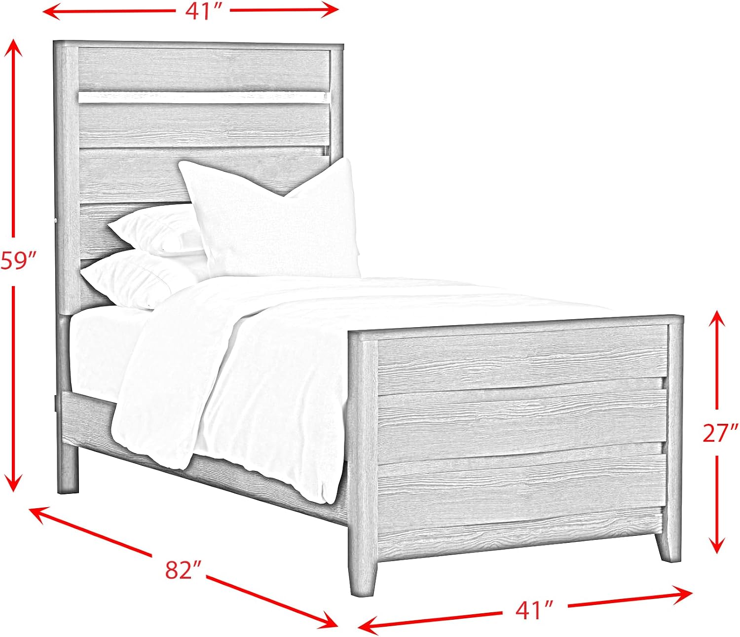 Picket House Chett Twin 3PC Bedroom Set with LED in Black