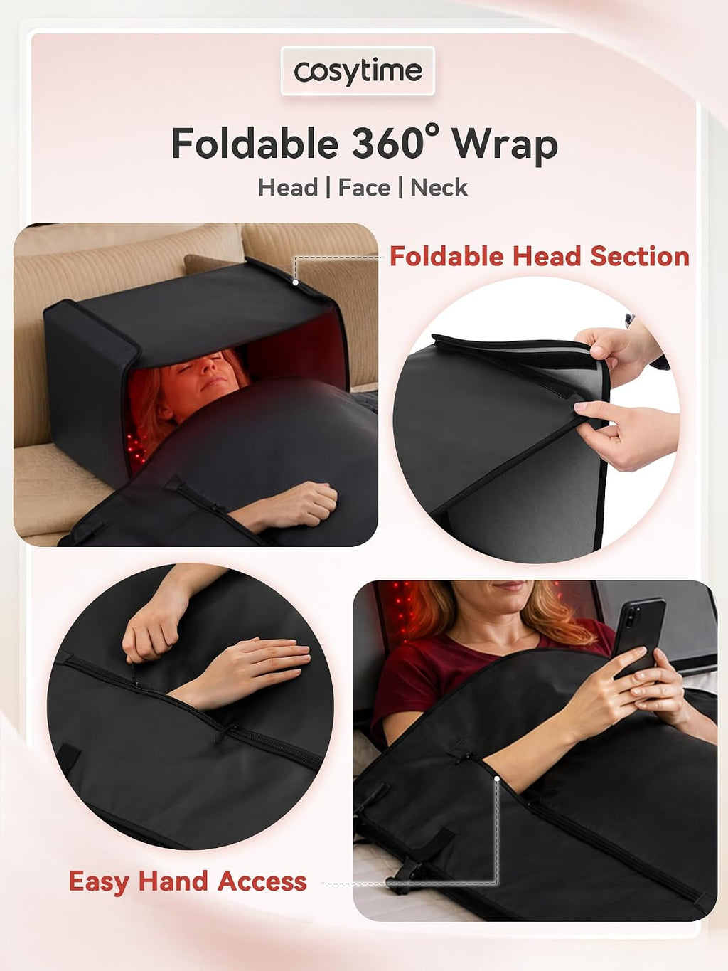 76' x 33' Red Light Therapy Bag for Full Body - 660nm Red & 850nm Near Infrared, Tri-Chip 8460 LEDs High-Density Matrix, Detachable Dual-Panels, Foldable Head & Facial Coverage