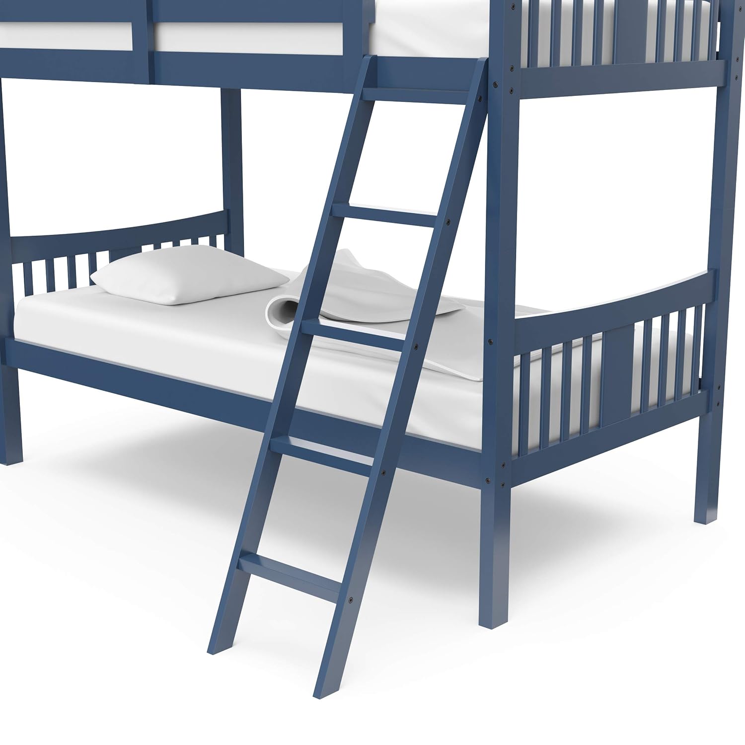Storkcraft Caribou Bunk Bed Twin Over Twin Bunk Bed (Navy) - GREENGUARD Gold Certified, Twin Bunk Beds for Kids, Converts to 2 Individual Twin Beds, Bunk Beds for Kids