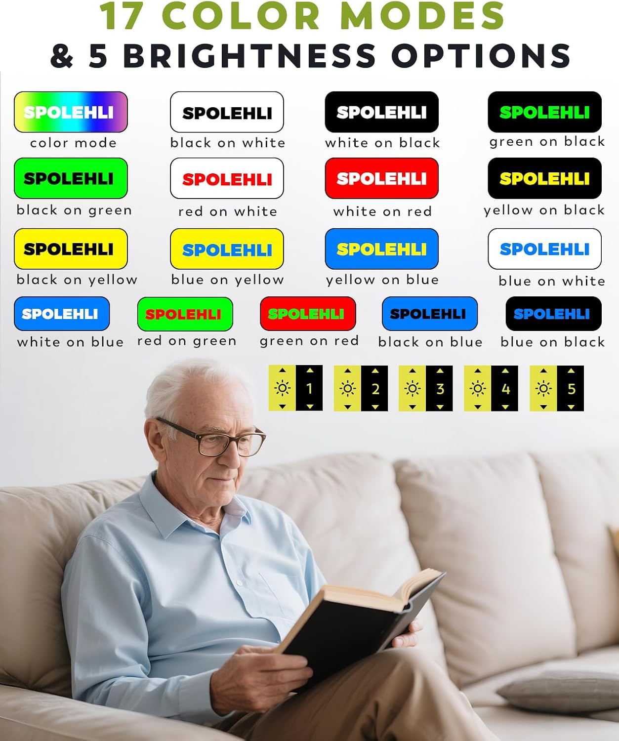5.0 Inch Portable Digital Magnifier, 4X-32X Zoom Electronic Reading Aid with Foldable Handle for Low Vision/Seniors/Kids, Ideal for Quick Reading – Not Recommended for Long Books or Novels