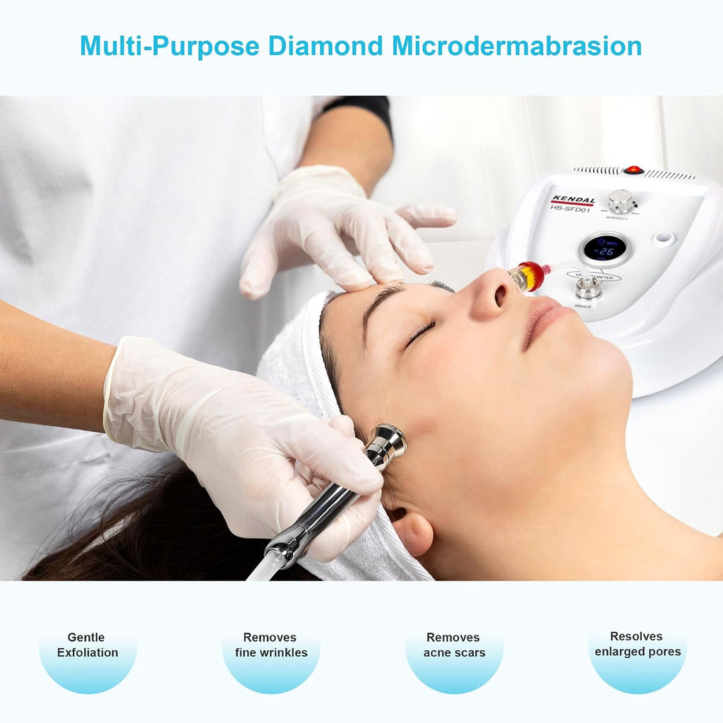 Kendal Professional Diamond Microdermabrasion Machine, Dermabrasion Facial Skin Care Equipment with LED Real Time Digital Display Also Good for Home Use 110v-220V HB-SFD01