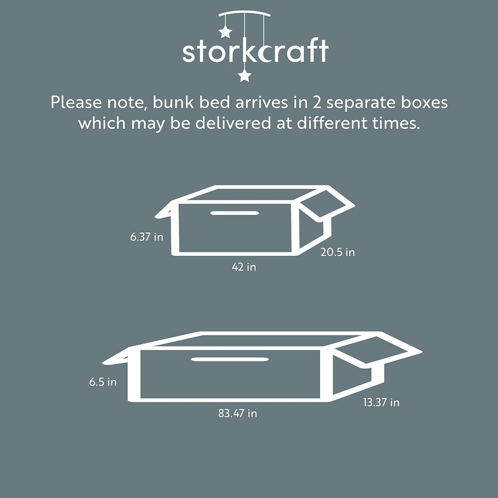Storkcraft Caribou Bunk Bed Twin Over Twin Bunk Bed (Navy) - GREENGUARD Gold Certified, Twin Bunk Beds for Kids, Converts to 2 Individual Twin Beds, Bunk Beds for Kids