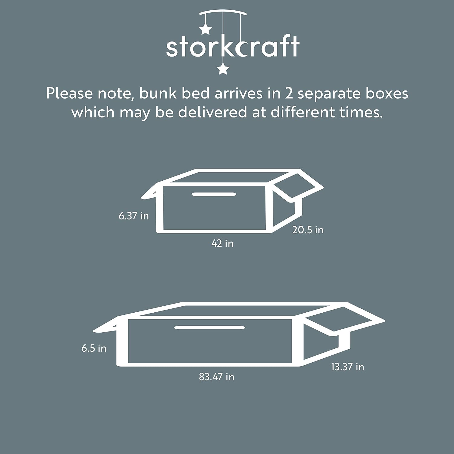 Storkcraft Caribou Bunk Bed Twin Over Twin Bunk Bed (Navy) - GREENGUARD Gold Certified, Twin Bunk Beds for Kids, Converts to 2 Individual Twin Beds, Bunk Beds for Kids