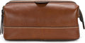 Patricia Nash Travel Toiletry Bag for Men - Heritage Leather Travel Case, Dopp Kit for Men, Full Grain Handcrafted Leather, Toiletry Bag, Stylish Travel Case, Brushed Brass Hardware, Zipper Closure