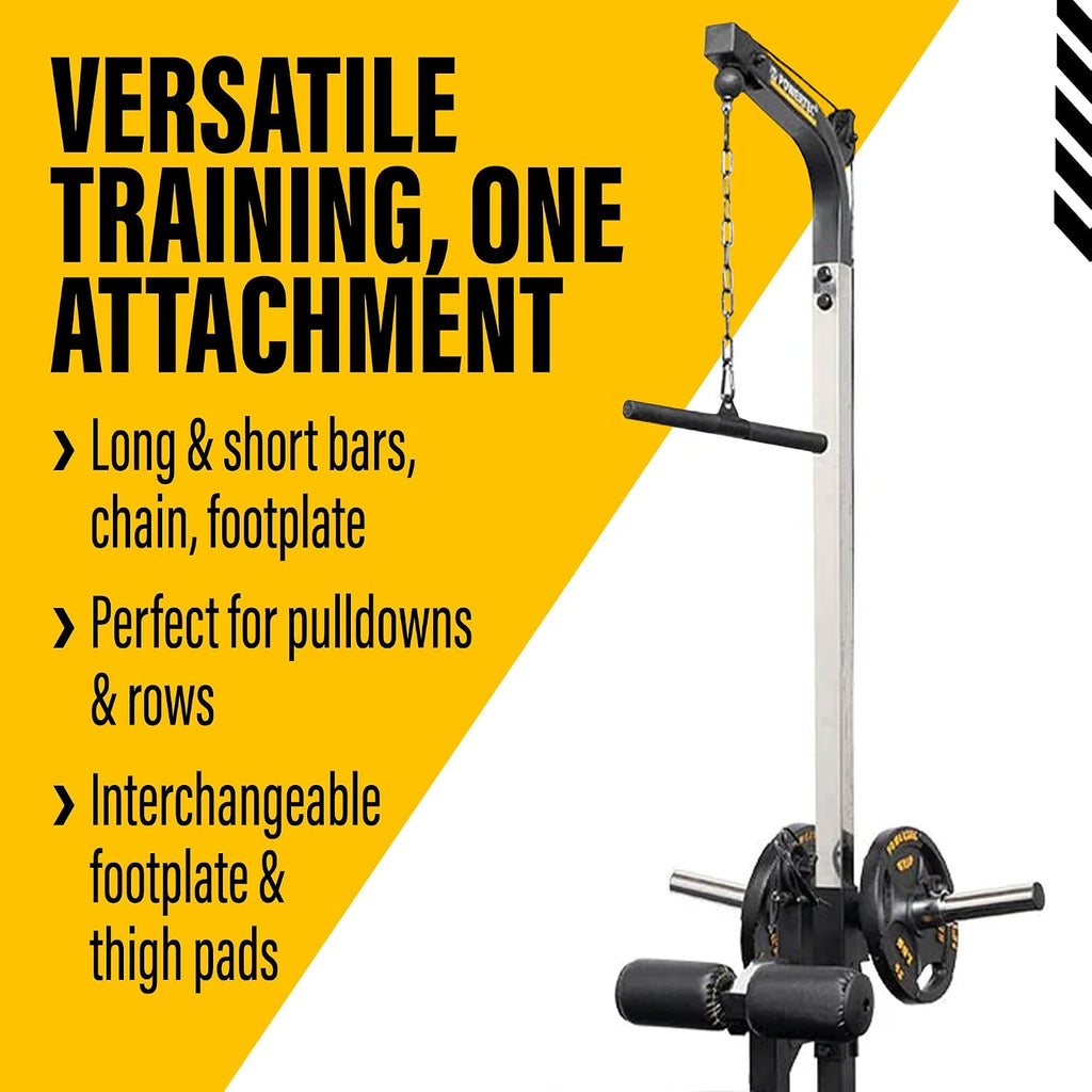 Powertec Fitness Workbench LAT Tower Attachment, Black - Premium Workout Equipment for Home Gym - Compatible Only with Powertec Products - Durable Strength Training Equipment for Home Gym, Garage Gym