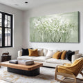 MLART99 Green and White Wall Art Home Decor Wildflower Wall Decorations Canvas Prints 29'x58' Nature Decor for Office Kitchen