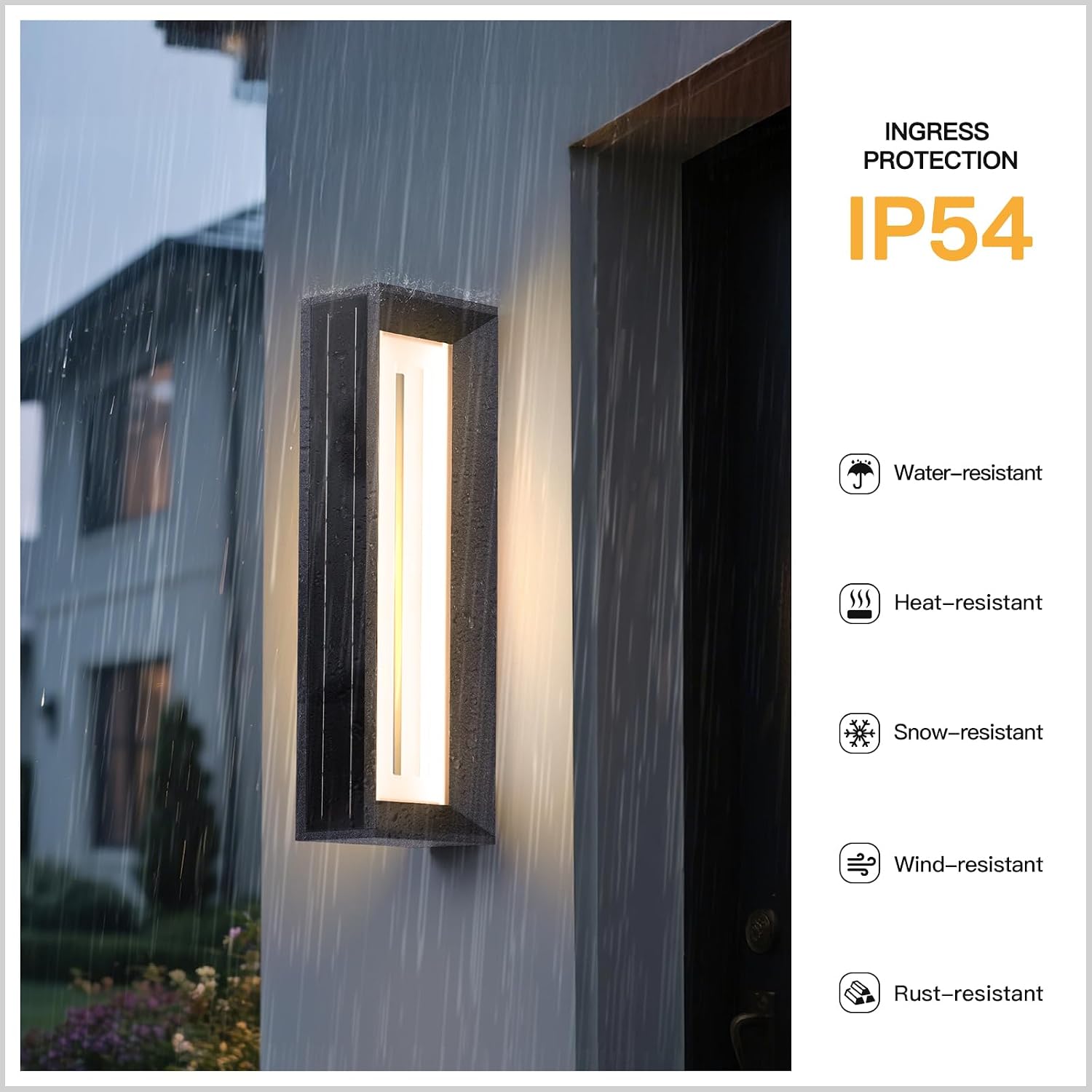 MVBT 20.5' Solar Wall Lights Outdoor Waterproof, 1 Pack Solar Wall Sconces Lights Outdoor, 3000K LED Modern Porch Light, Front Door Light Fixture Dusk to Dawn, Large Exterior Garage Light for House