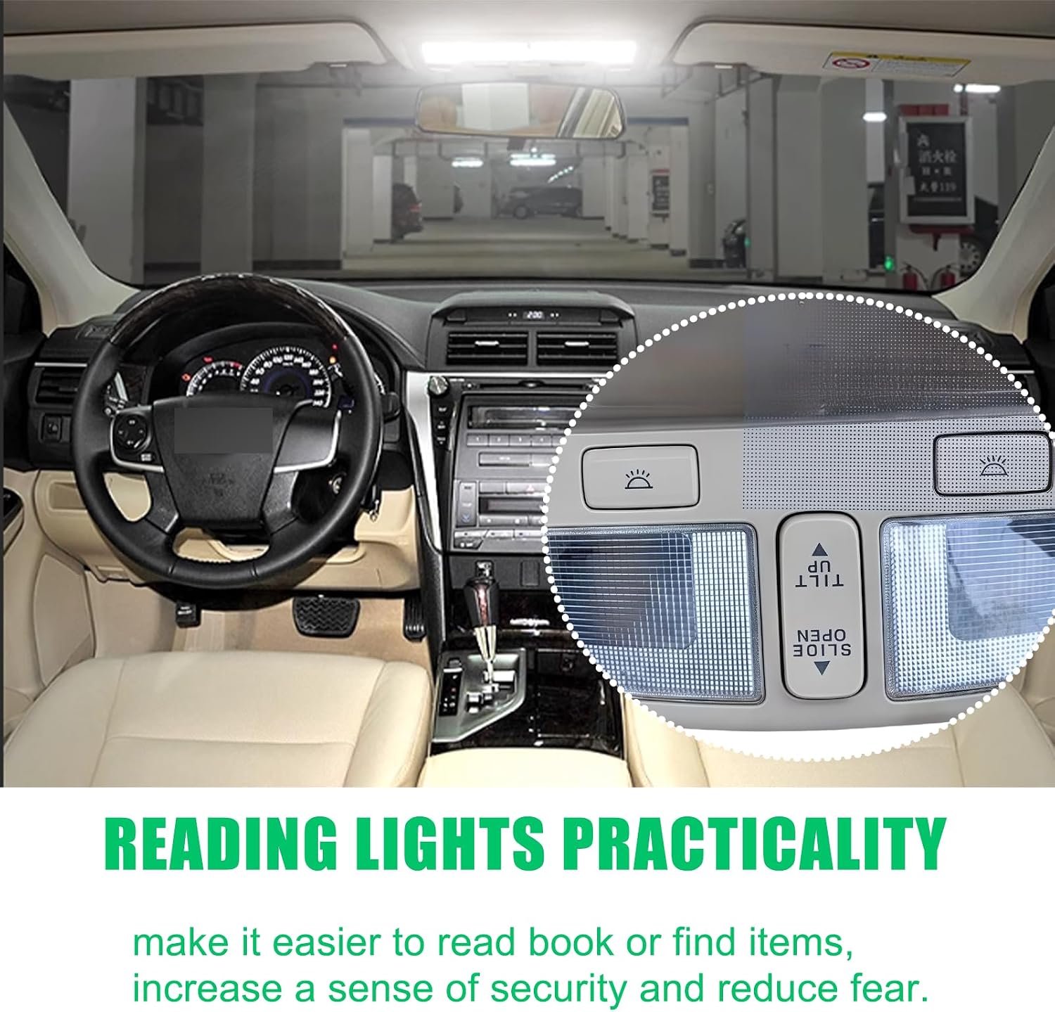 Overhead Console Map Reading Light Lamp For Hyundai Sonata 2009-2010, Genuine OEM 92810-3K001X6,Front Reading Lamp Dome Ceiling Light Glasses Case With Sunroof Switch-Beige
