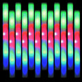 150 LED Foam Light Sticks - Batons & Wands for Wedding, Birthdays, Concerts & Festivals - 3 Color Lighting Modes - Batteries Included