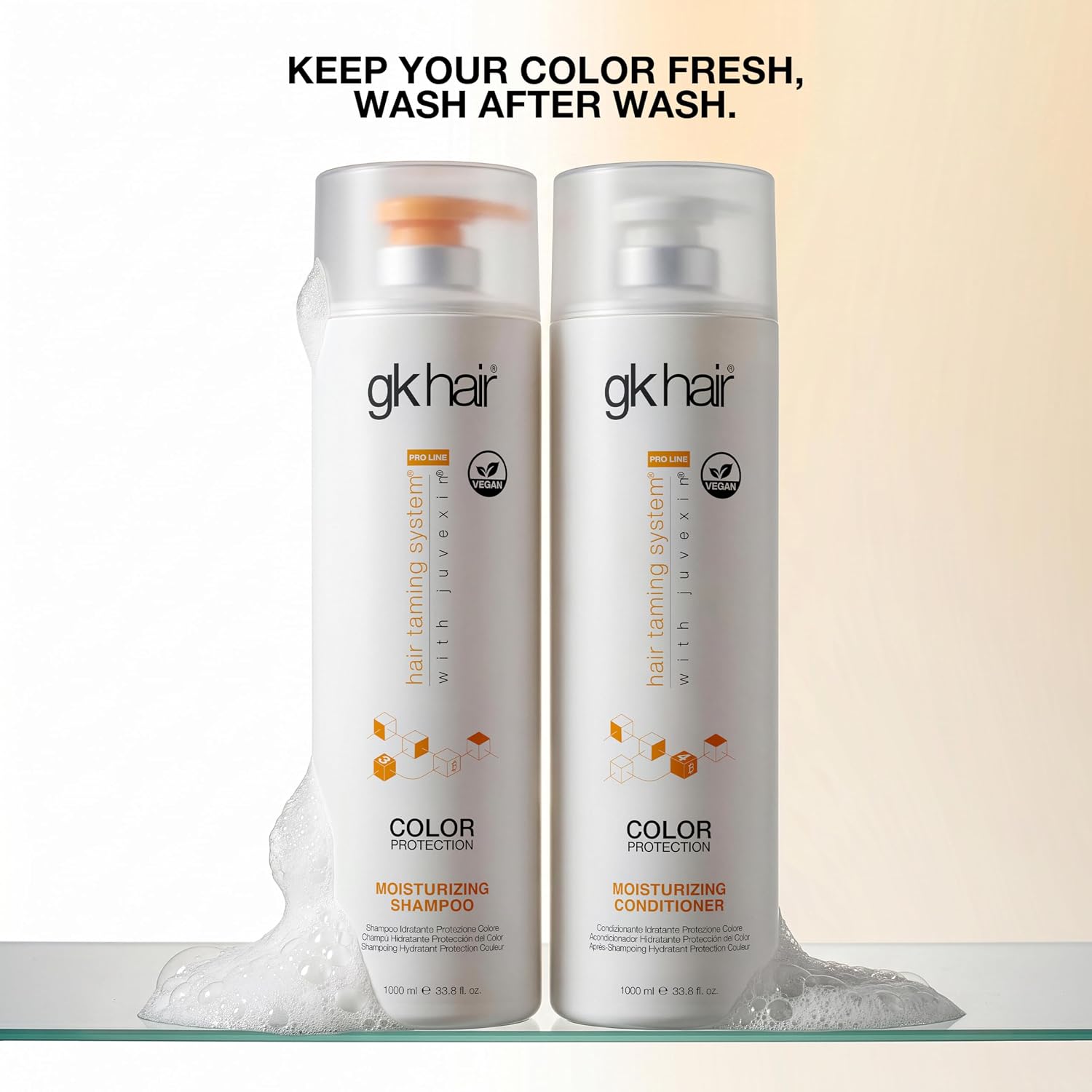 Moisturizing Shampoo and Conditioner Hydrate Set for Colored Treated Hair Keratin Treatment Cleansing Dry to Normal Sulfate Paraben Free All Hair Types for Men and Women By GK HAIR - (2 X 33.8 Oz)