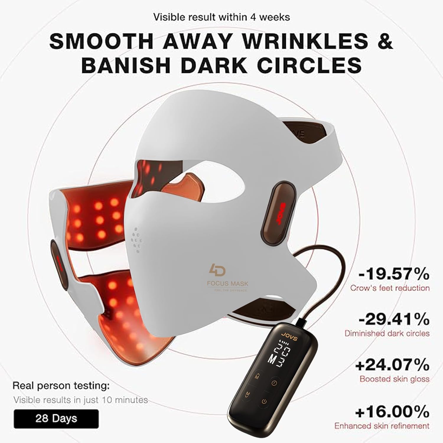 JOVS Laser Light Therapy Mask for Face (White)