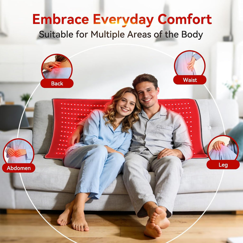 Full Body Red Light Therapy Mat with 640 LEDs, 3-in-1 660nm & 850nm TPU Infrared Light Blanket, 38' x 23.6' Foldable Therapy Pad with Timer Controller Pulse Modes for Home Use 48W